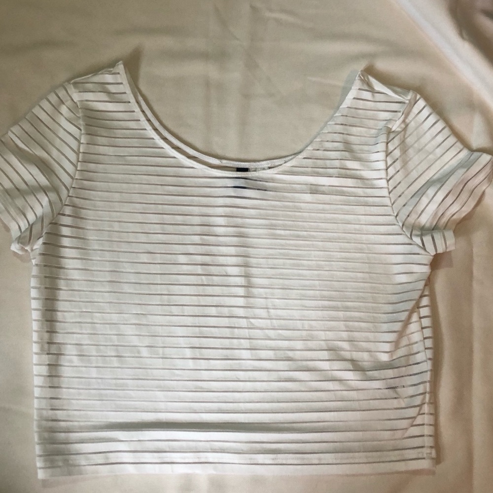 Stripe sheer crop top
